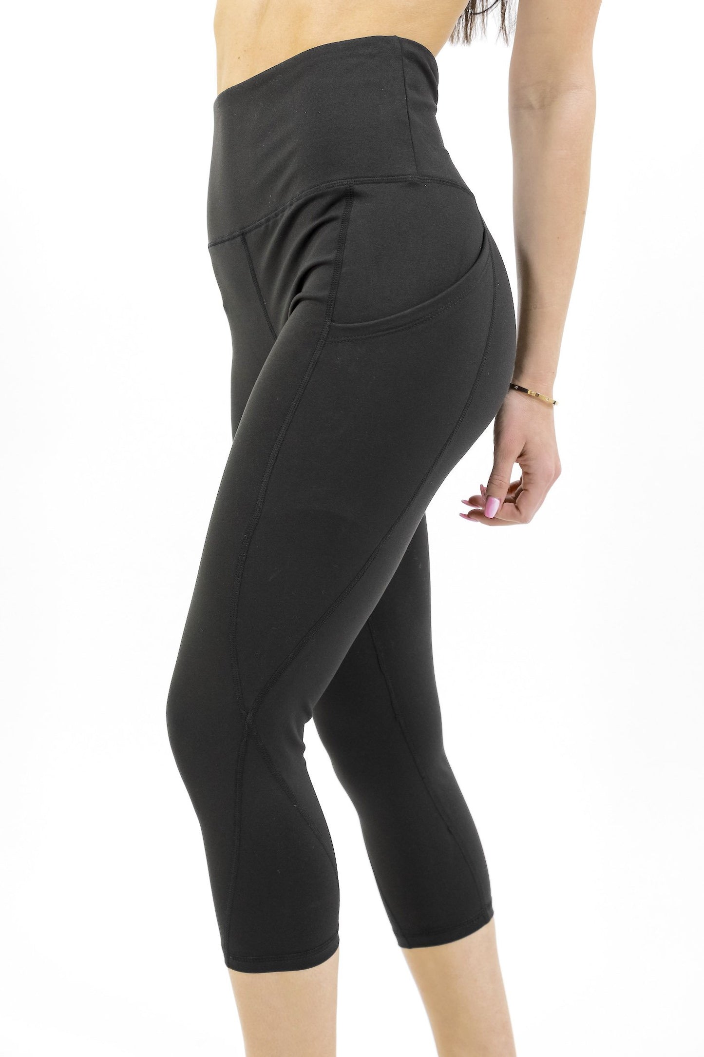 Athletic High-Waisted Leggings with Hip Pockets